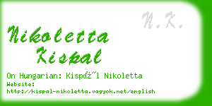 nikoletta kispal business card